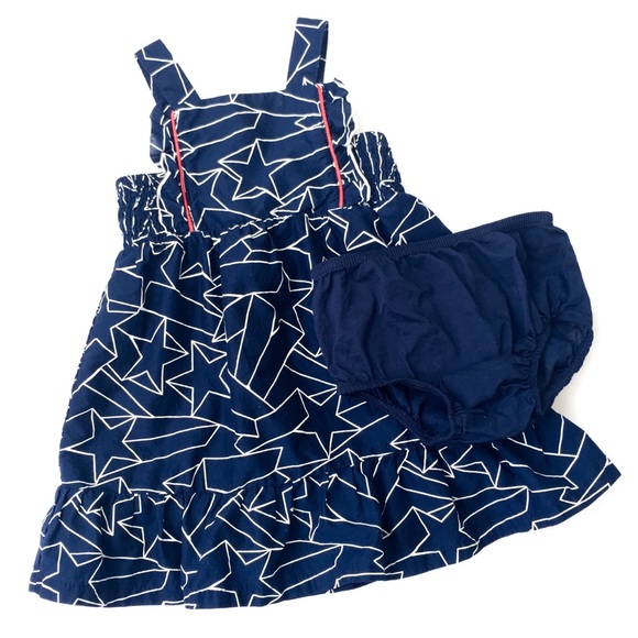 Like New! Cat & Jack Navy Star Print Dress - Picture 4 of 8